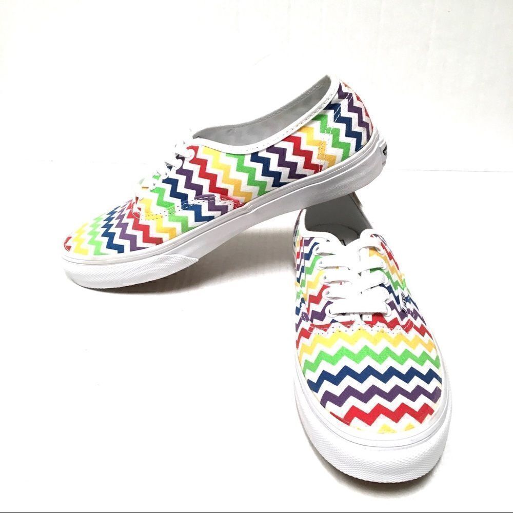 NWOT Vans rainbow chevron print sneakers 6.5